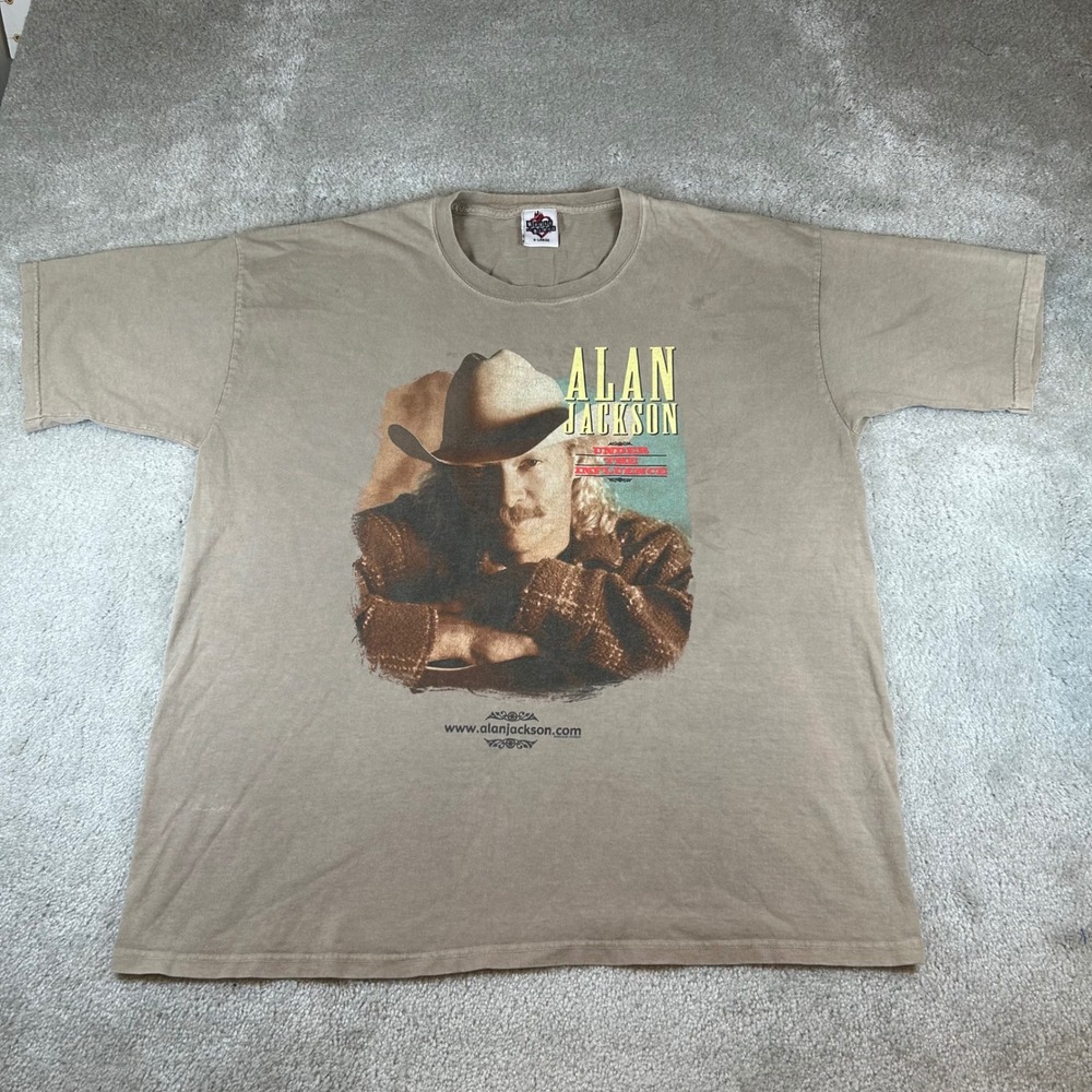 Vintage House of Blues Alan Jackson T-Shirt Mens XL Tan Under the Influence 2000